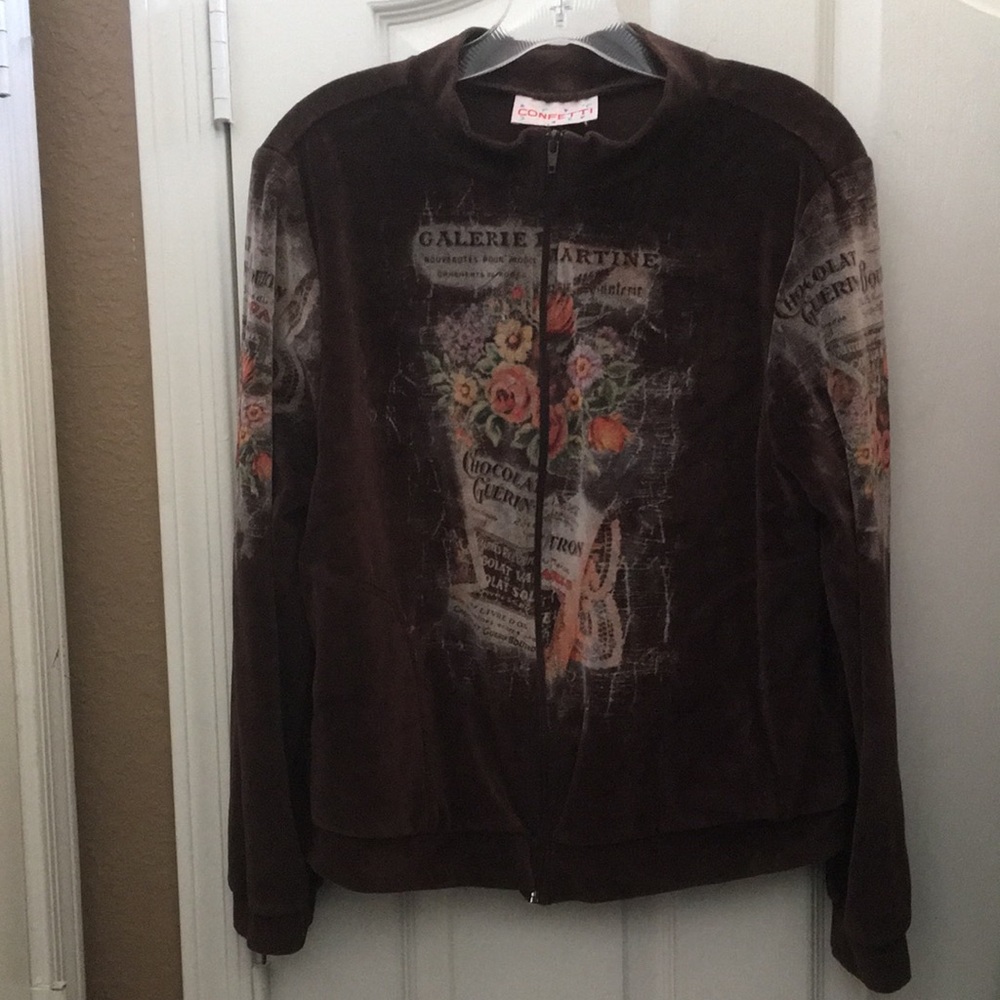 FINAL MARKDOWN Ladies’ Confetti Velour Track Jacket (Bust 43”)